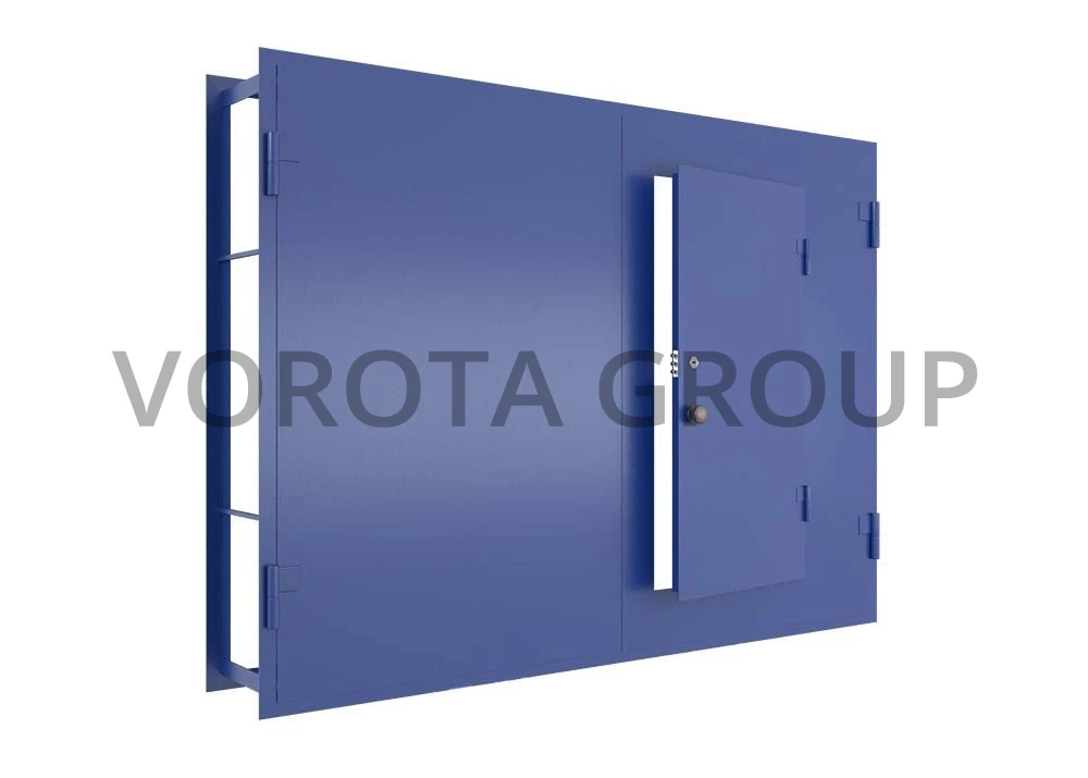 Металлические гаражные ворота Doorhan синего цвета 3000x2000